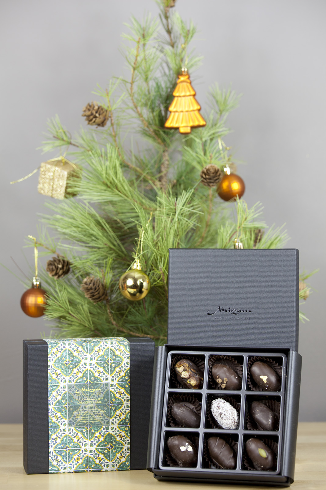 Mirzam Dark Chocolate Dates 9pc box