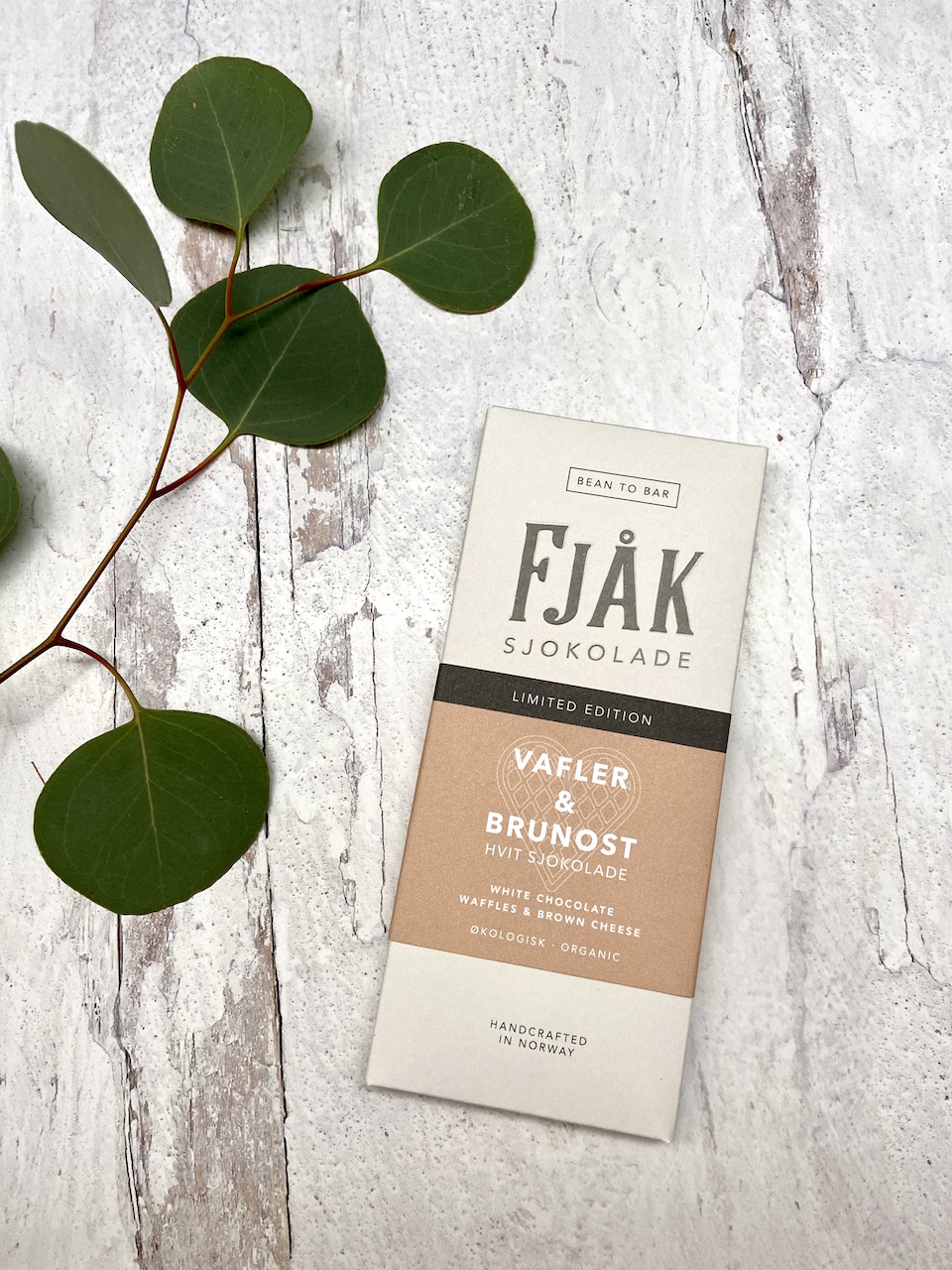 Fjåk white chocolate with Waffles & Brown Cheese