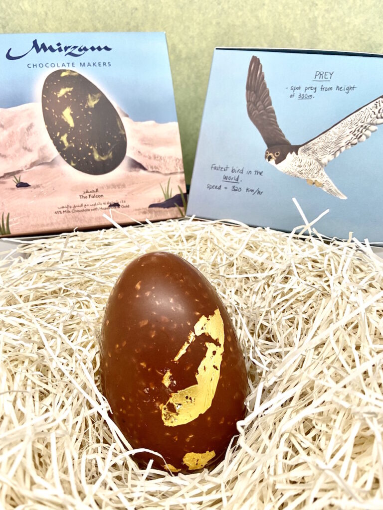 Mirzam Easter Egg 45% Milk Chocolate with Hazelnuts & Gold (The Falcon)