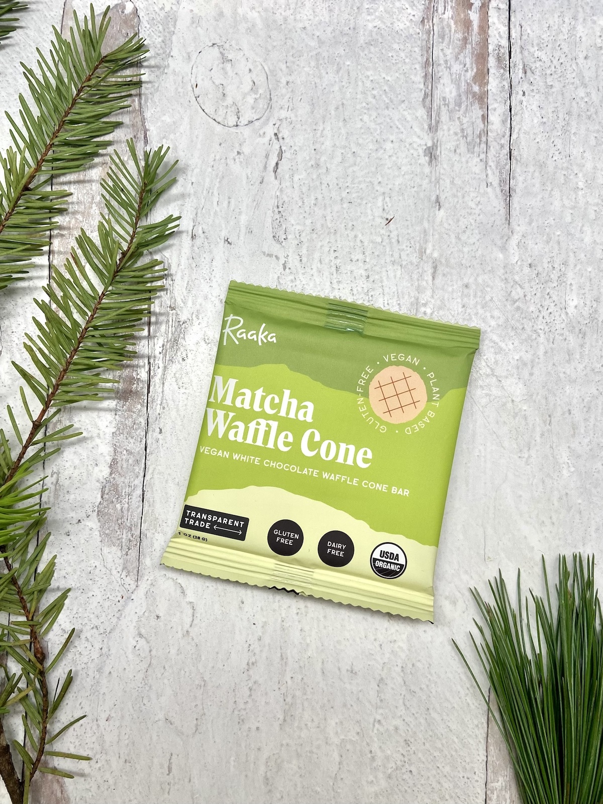 Raaka Matcha White Chocolate Waffle Cone Bar