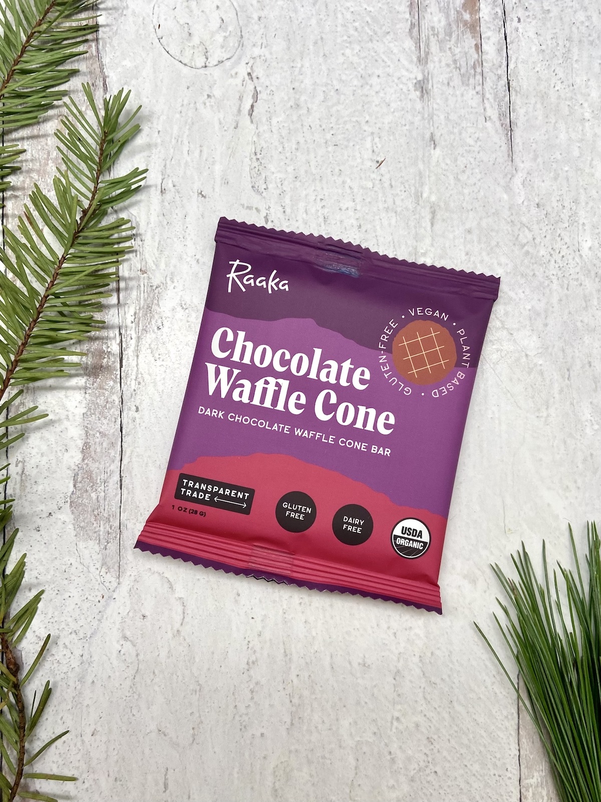 Raaka Dark Chocolate Waffle Cone Bar