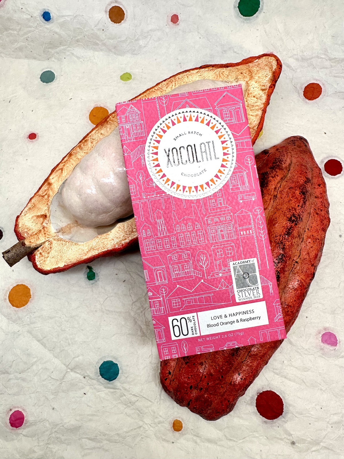 Xocolatl Love & Happiness Blood Orange & Raspberry 60%