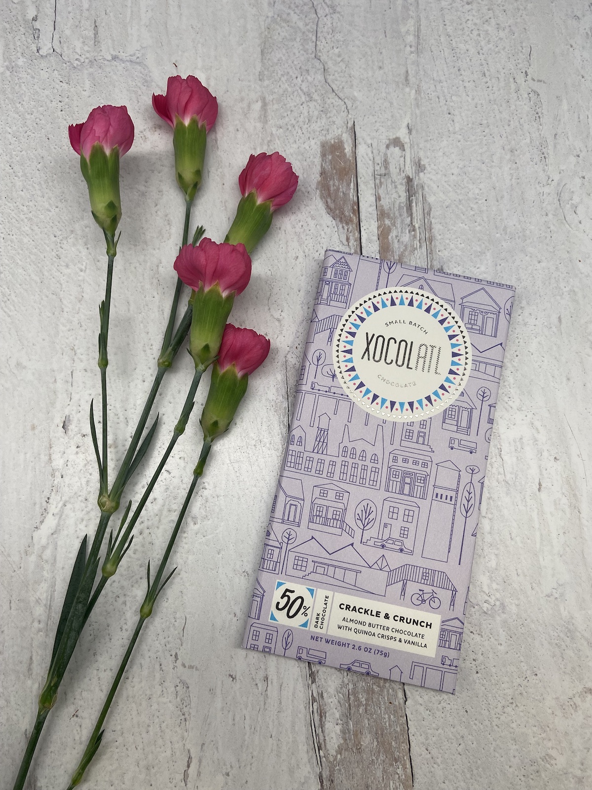 Xocolatl Crackle & Crunch Almond Butter w/ Quinoa Crisps 50%