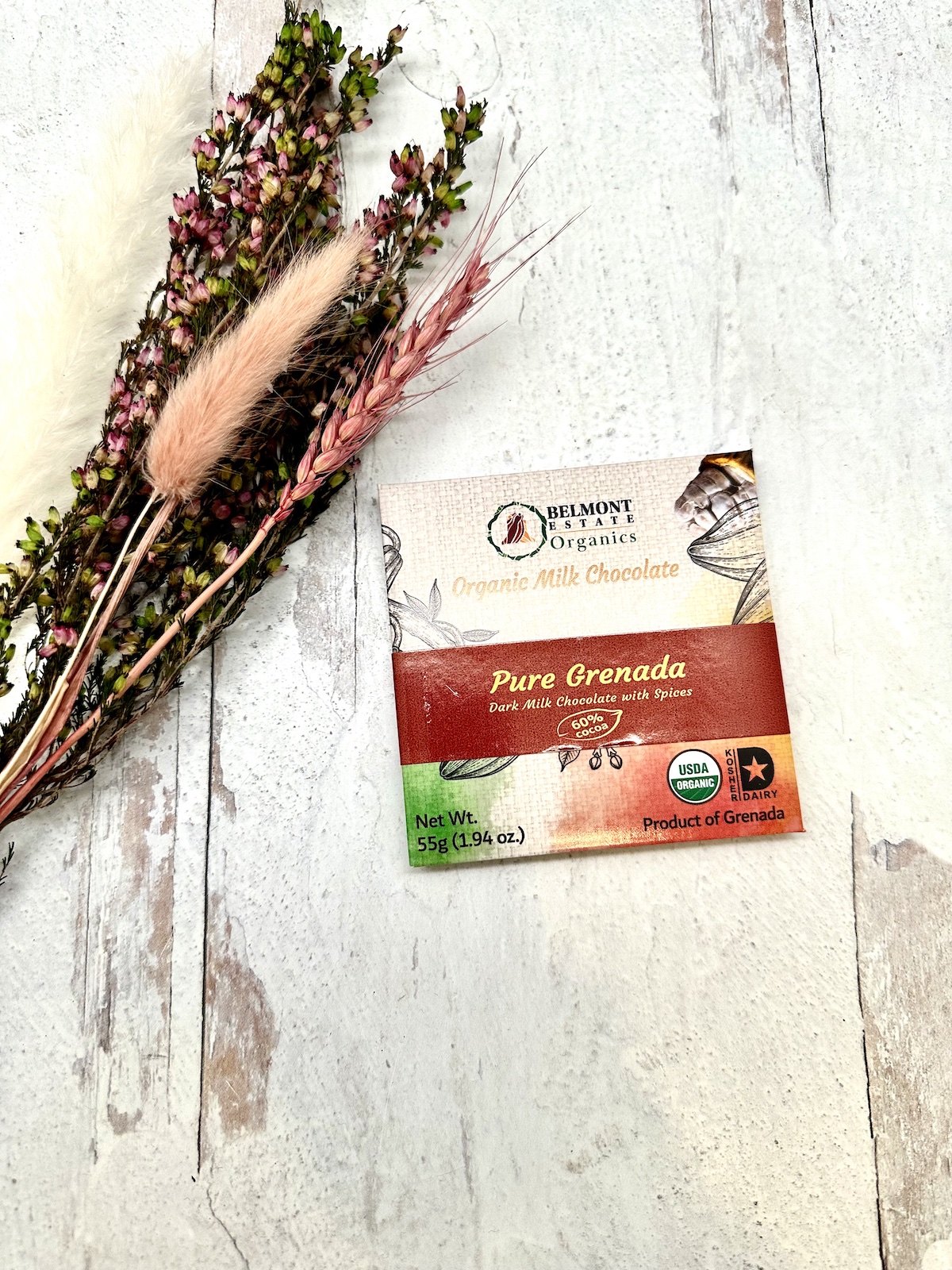 Belmont Estate Organics Pure Grenada Dark Milk w/Spices 60%