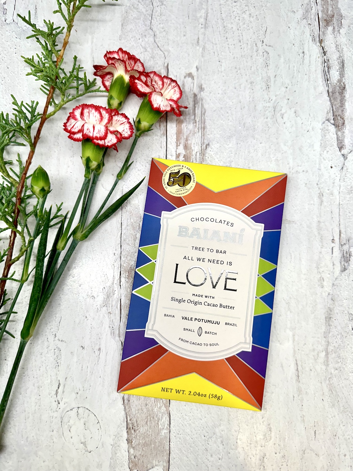 Baiani All We Need Is Love White Chocolate w/ rice crispies & beetroot