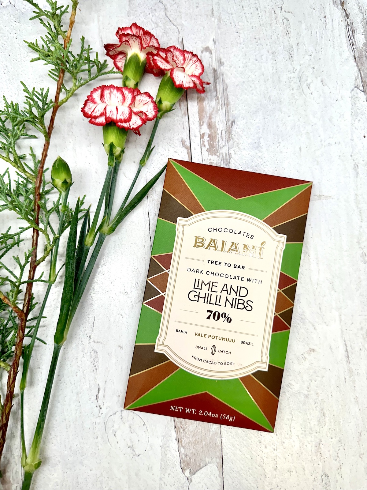 Baiani Lime & Chili Nibs Dark Chocolate 70%