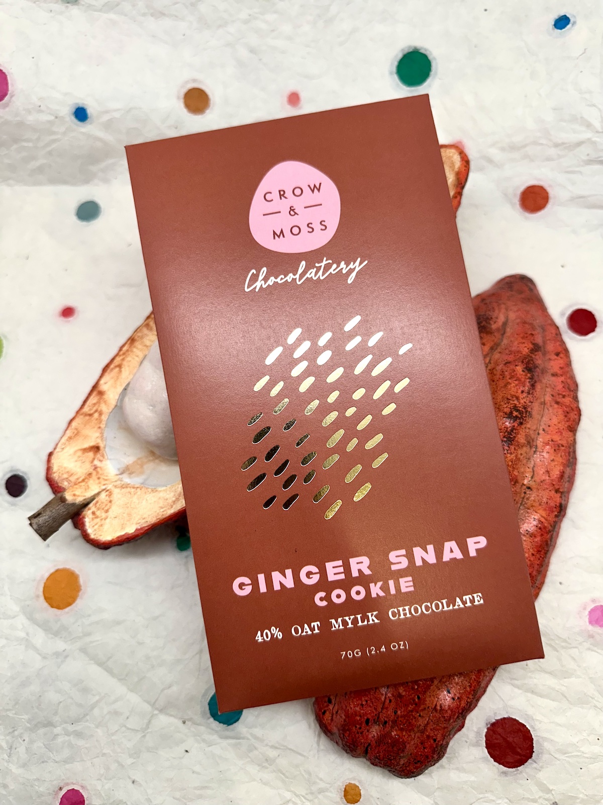 Crow & Moss Ginger Snap Cookie Oat Milk Chocolate 40%
