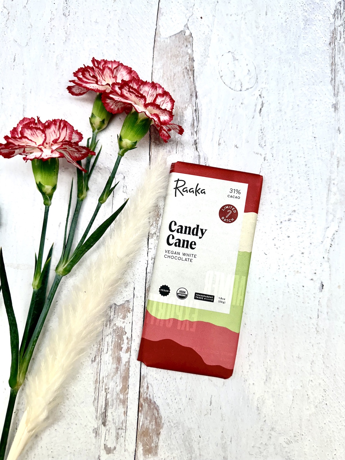 Raaka Candy Cane Vegan White Bar 31%