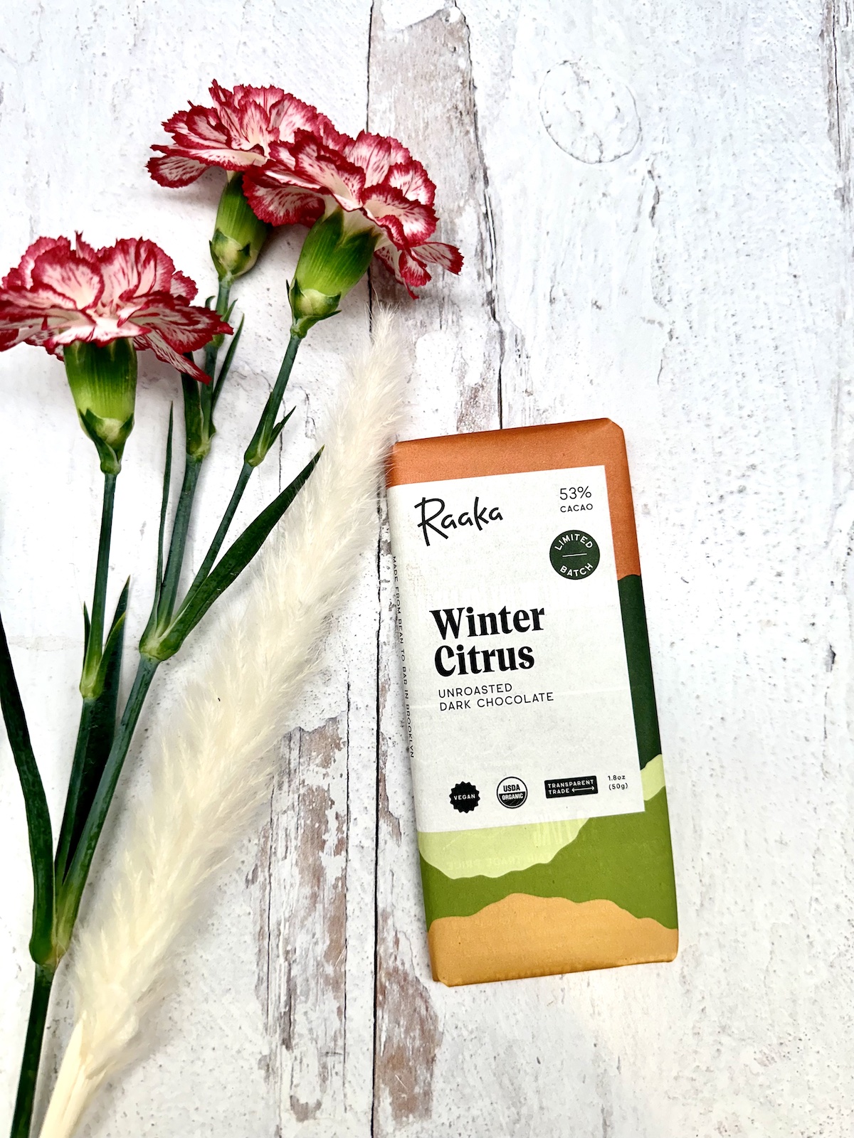 Raaka Winter Citrus Vegan Dark Milk Chocolate 56%