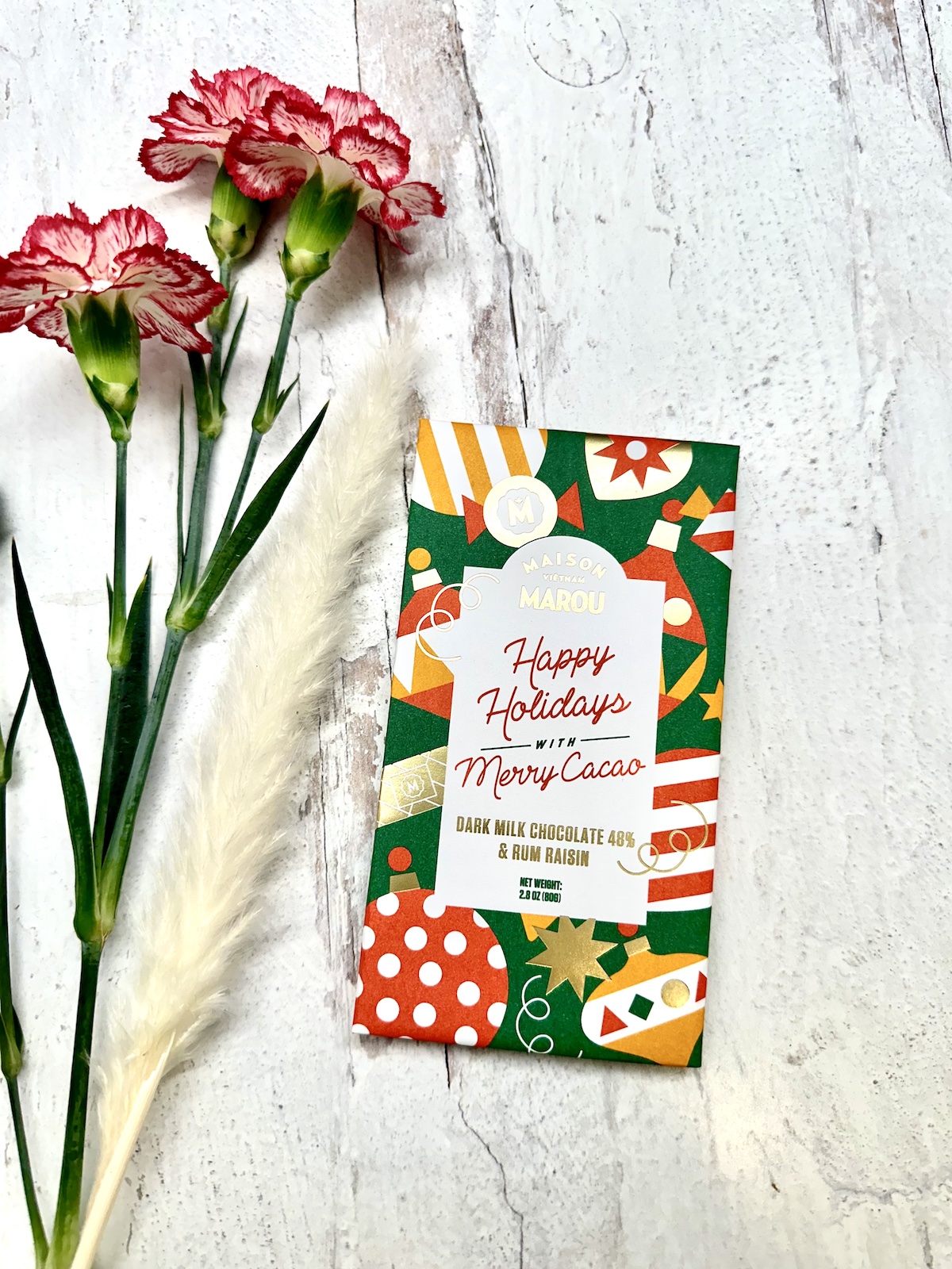 Marou Happy Holidays Dark Milk & Rum Raisin 48%