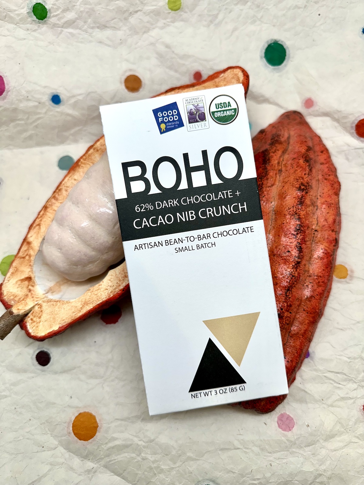 BOHO Cacao Nib Crunch Dark Chocolate 62%