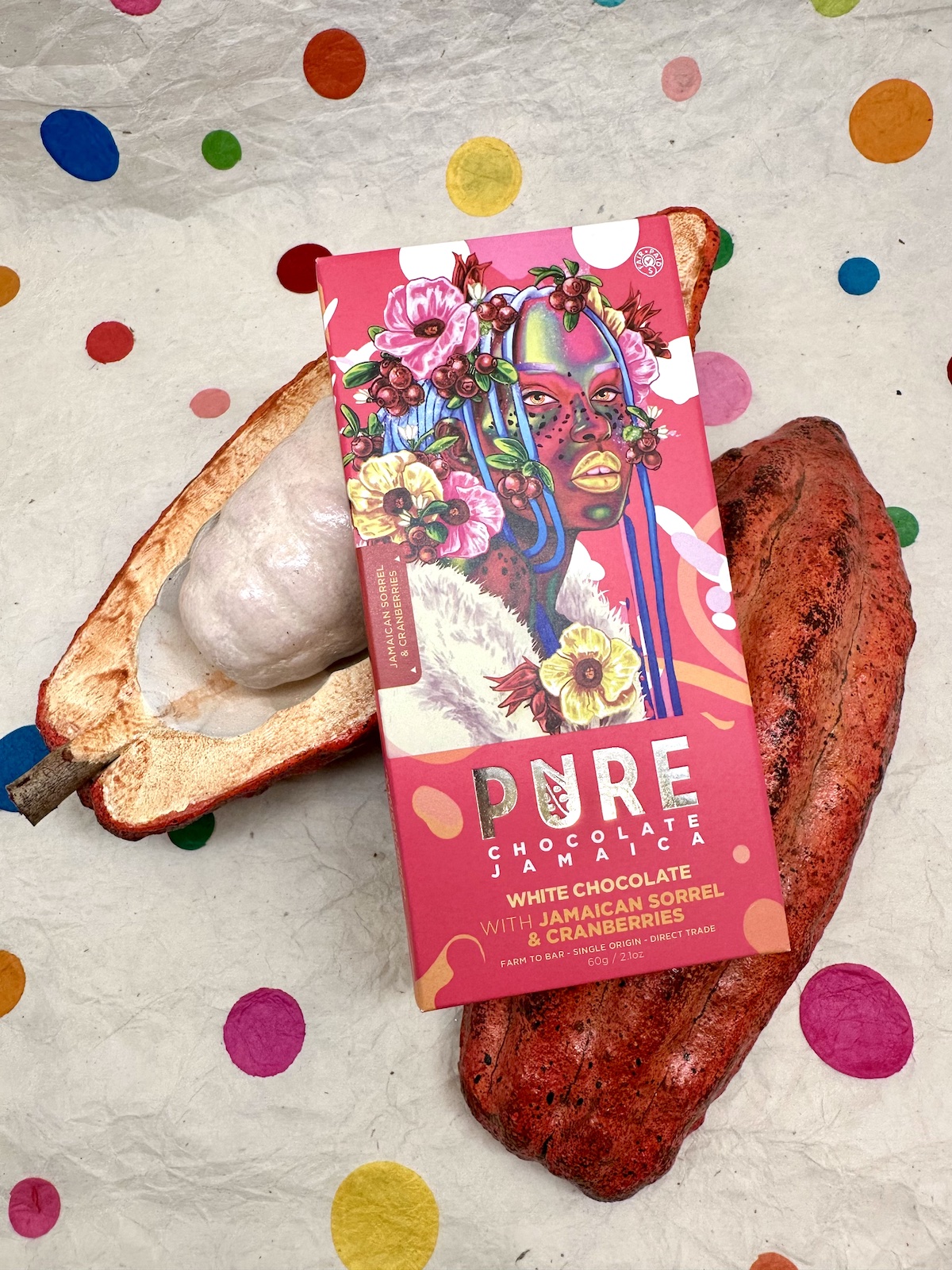 Pure Chocolate Jamaica Sorrel & Cranberries White Chocolate