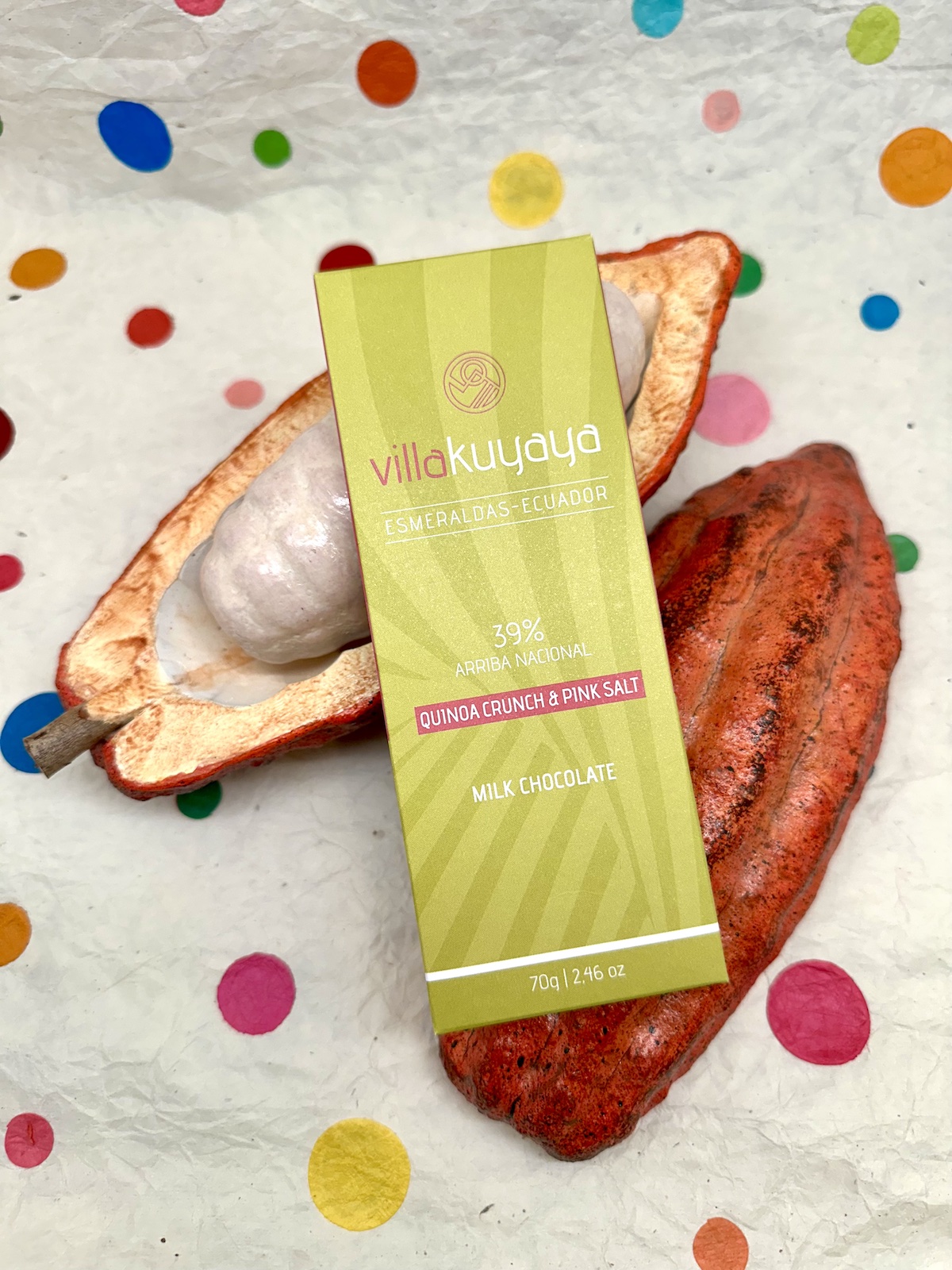 Villakuyaya Quinoa Crunch & Pink Salt Milk Chocolate 39%