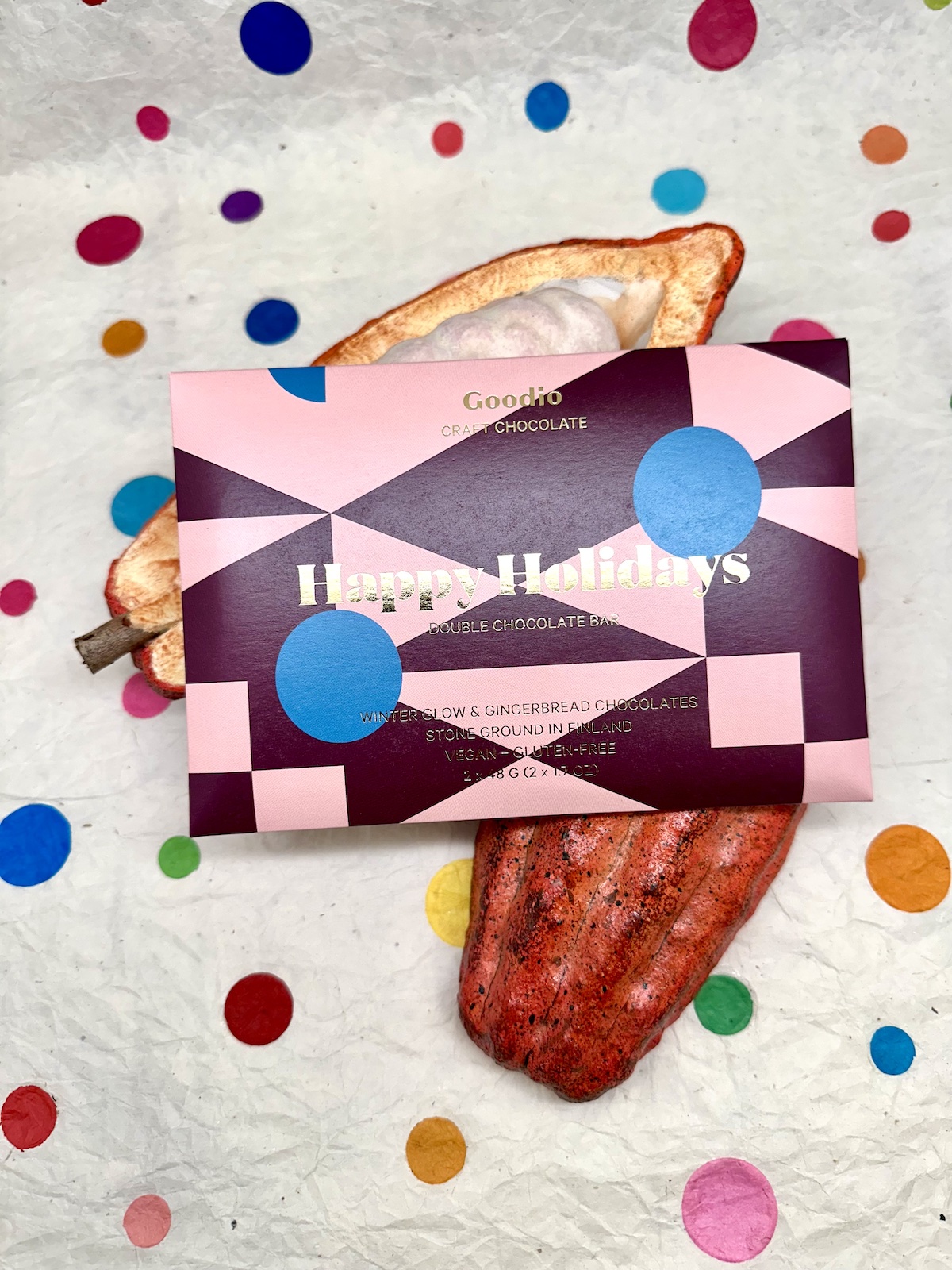 Goodio Happy Holidays Double chocolate bar