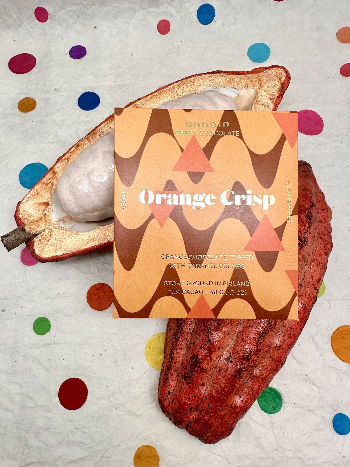 Goodio Orange Crisp Vegan Milk Chocolate 35%