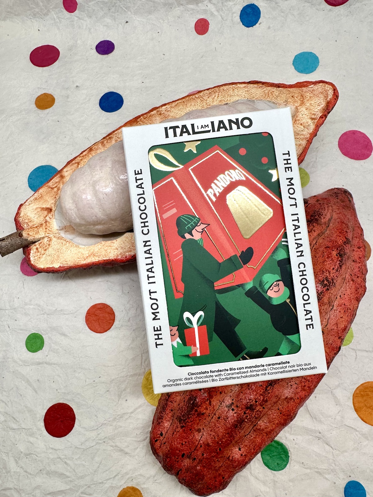 I Am Italiano – PANDORO – Organic Dark Chocolate with Caramelized Almonds