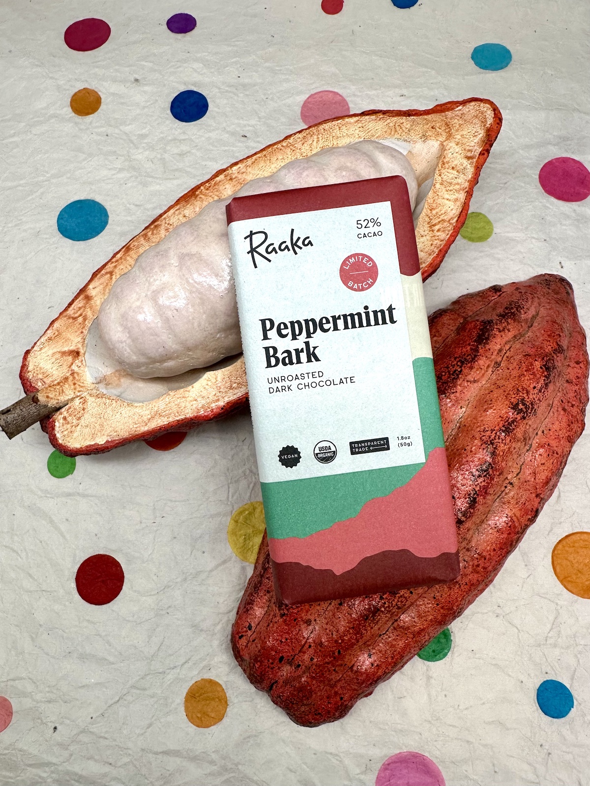 Raaka Peppermint Bark Dark Chocolate 52%