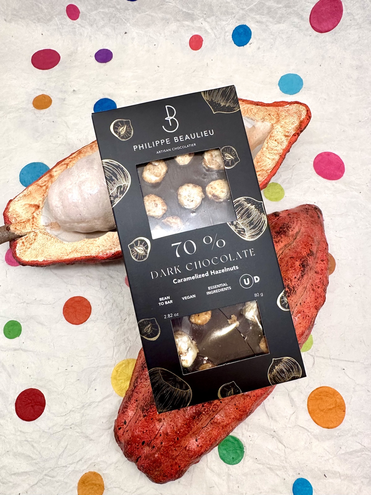 Philippe Beaulieu Caramelized Hazelnut Dark Chocolate 70%